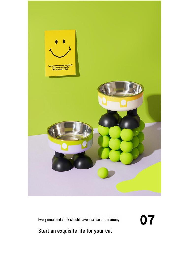 Pet Anti-Tip Stainless Steel Bowl - Non-Slip, Large Capacity, Neck Protection for Dogs & Cats