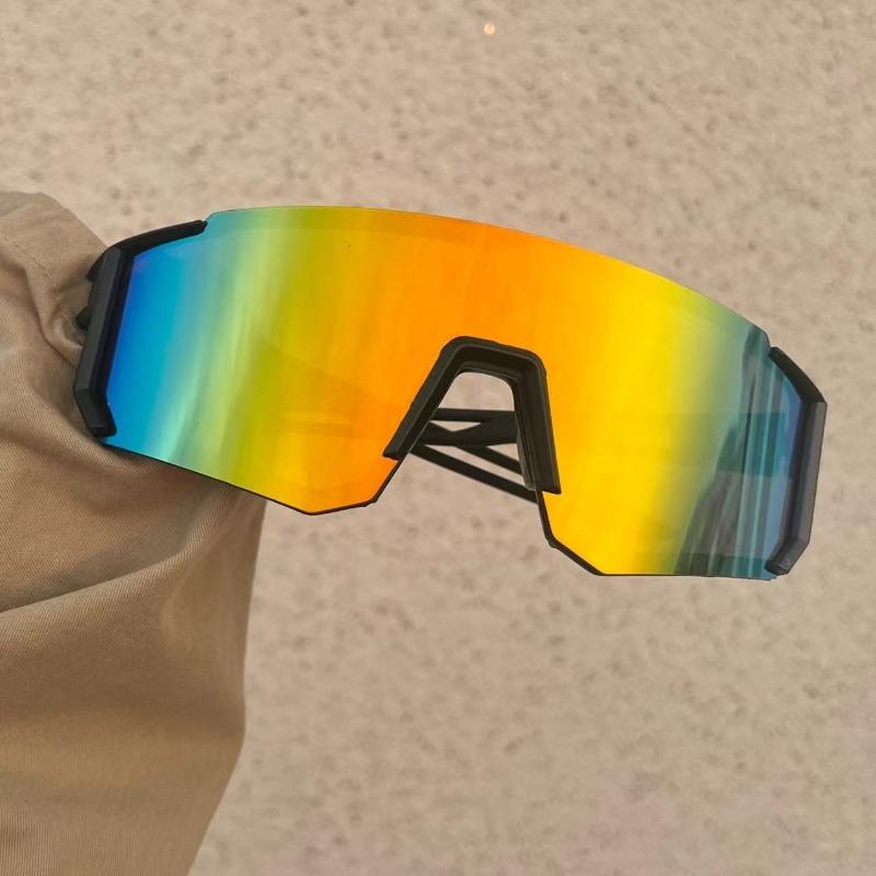 

Мужские стильные очки в черной оправе с зеркальными линзами синего и зеленого цветов, идеально подходящие для повседневной носки и в качестве праздничного подарка