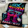 1PC Custom Name "Six Seven Retro Robot" Flannel Blanket Versatile,all-season Throw Suitable for the Living Room,bedroom,camping,travel,and Gift