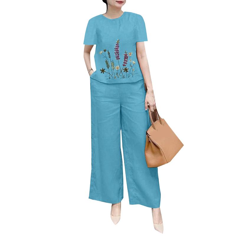 ZANZEA Moteriški palaidinių ir kelnių kasdieniai dviejų dalių rinkiniai