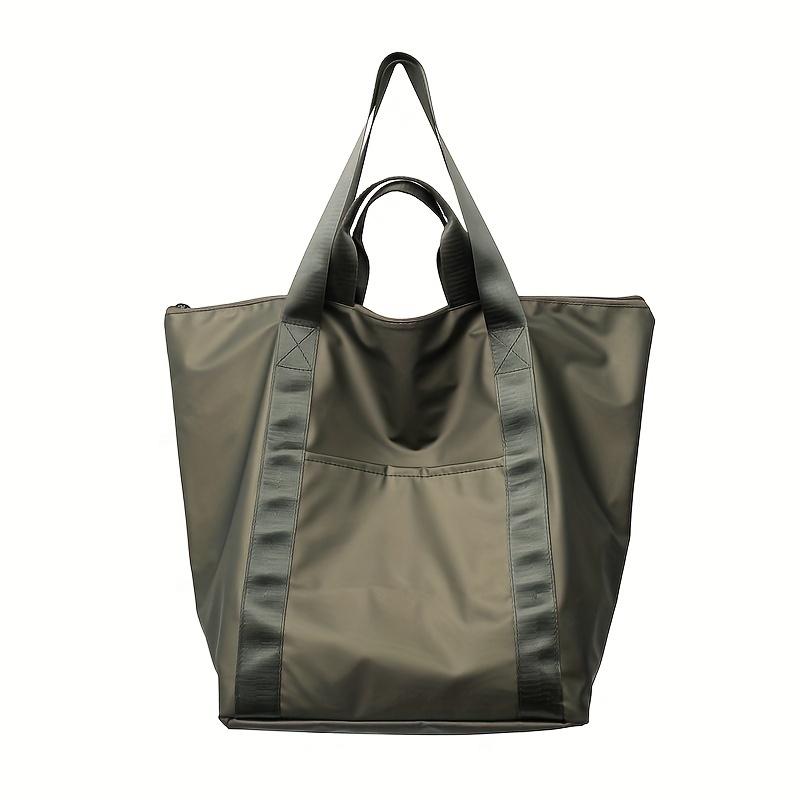1pc Herren Leichte Große Kapazität Mode Handtasche, Retro Einfarbig Wasserdichte Einkaufstasche,