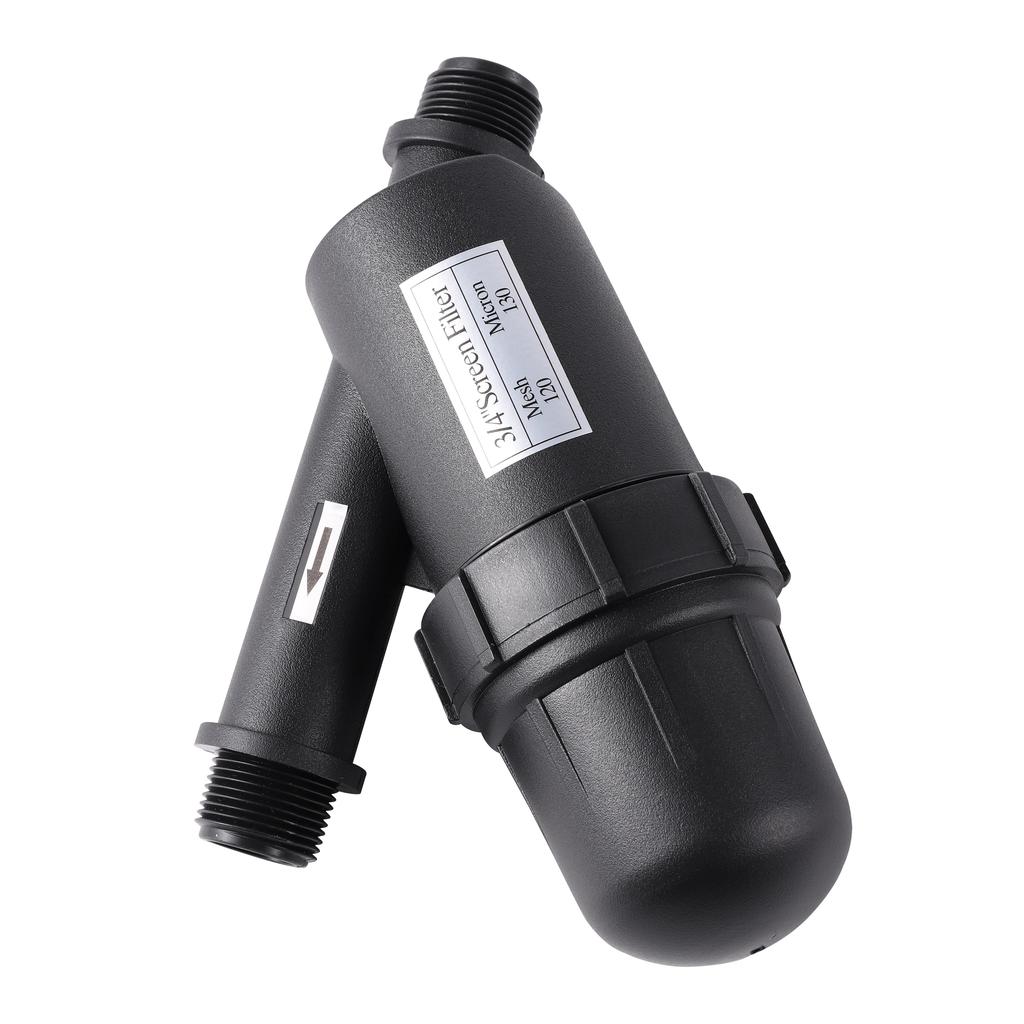 3/4" Male Thread Stainless Steel Water Filter, 120 Mesh Screen Strainer for Garden Irrigation & Misting Systems