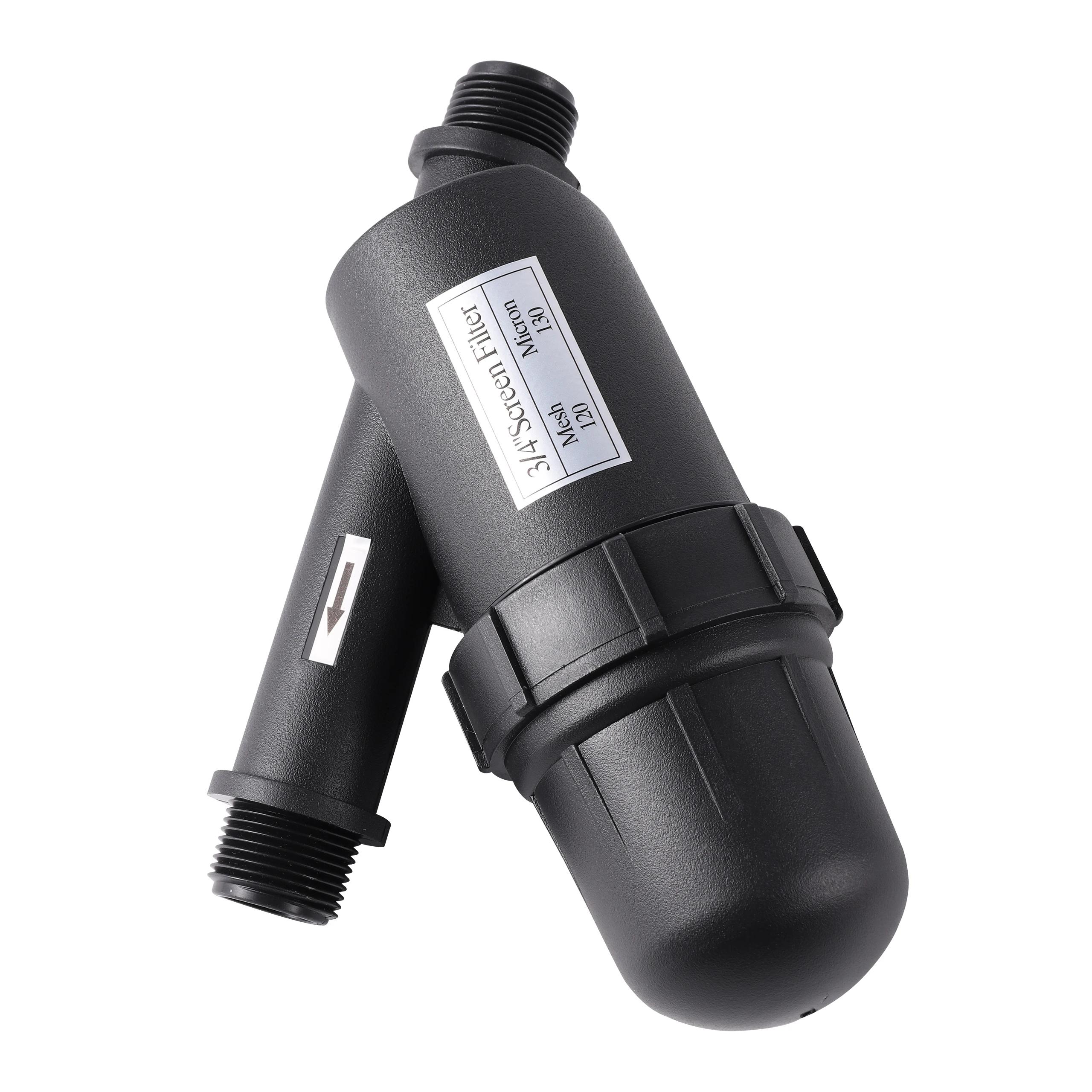 

3/4 Male Thread Stainless Steel Water Filter, 120 Mesh Screen Strainer for Garden Irrigation & Misting Systems 120 mesh чорний