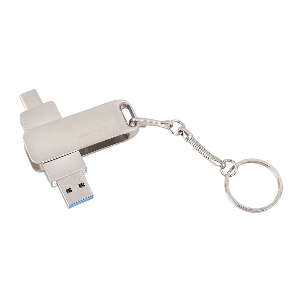 Metal U Disk 2 In 1 Rotatable 64GB Type C Dual Port Metal USB Flash Drive for U Disk Android
