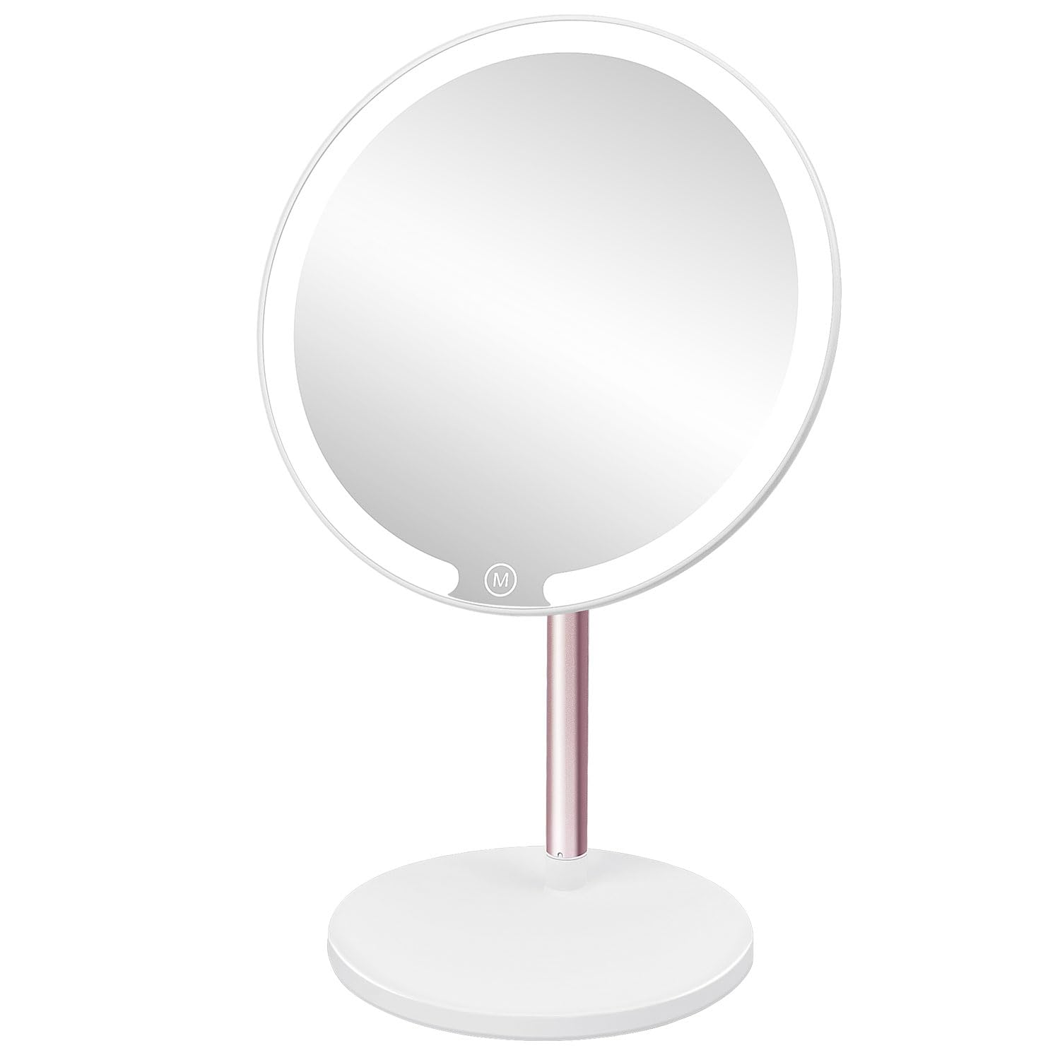 

Uarnicey Folding Tabletop Mirror with Stepless Angle USB Convenient LED Japanese Instruction Manual Included 3-Color Mirror, Light, Dimming, 180° белый