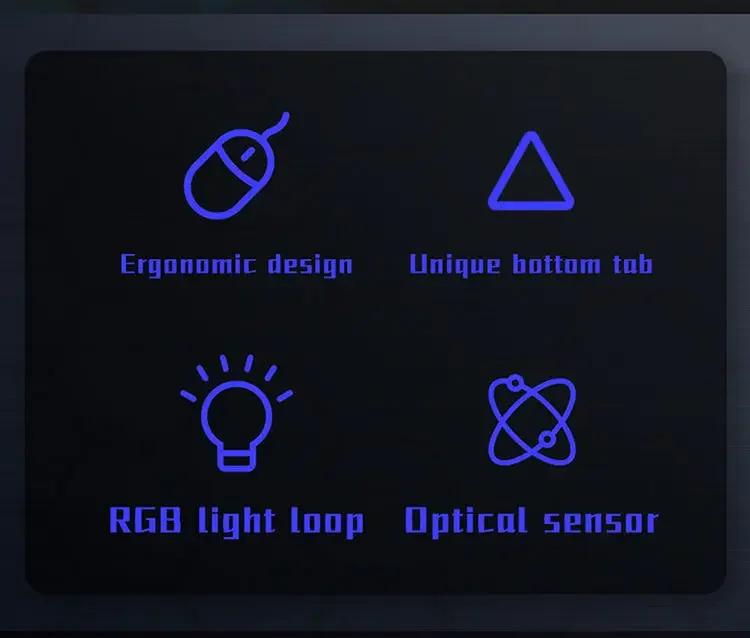 Latest high-quality ergonomic gaming mouse, suitable for desktop and laptop computers, 4-button USB RGB backlit mouse