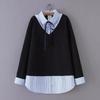Collezione Primavera Donna Taglie Forti Felpa con Patchwork a Maniche Lunghe