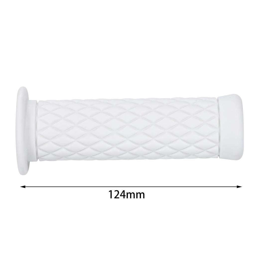 Nakira Motorcycle Grip Moped Handle 0.9 Inch (22.2 Mm) Non-Piercing Rubber C-Shaped (White)
