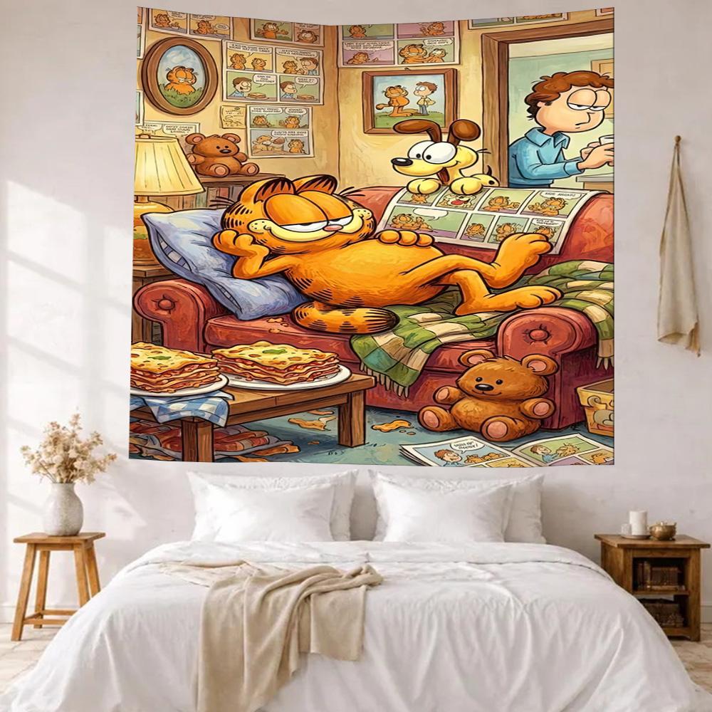 Garfield S Couch Adventure Wall Decor Tapestry Art For Pet Memorial Birthdaywedding Party Backdrop Family Gift