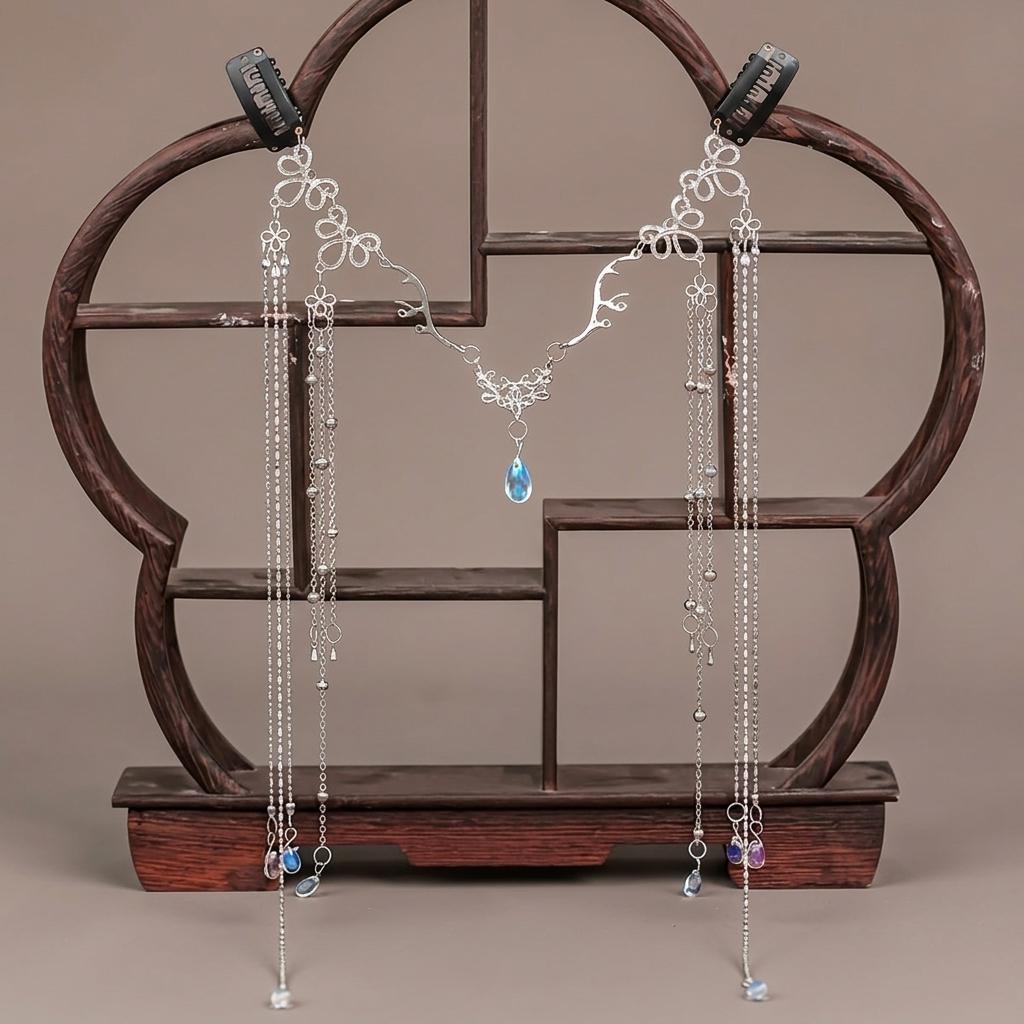 Vintage Bridal Forehead Chain With Tassels For Women Alloy Hair Accessories