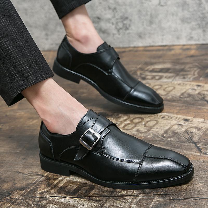 Men's shoes large size new casual leather shoes fashion splicing one-pedal lazy shoes trend literary and artistic fan loafers