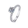S925 Sterling Silver D Color 1 Carat Moissanite Engagement Ring