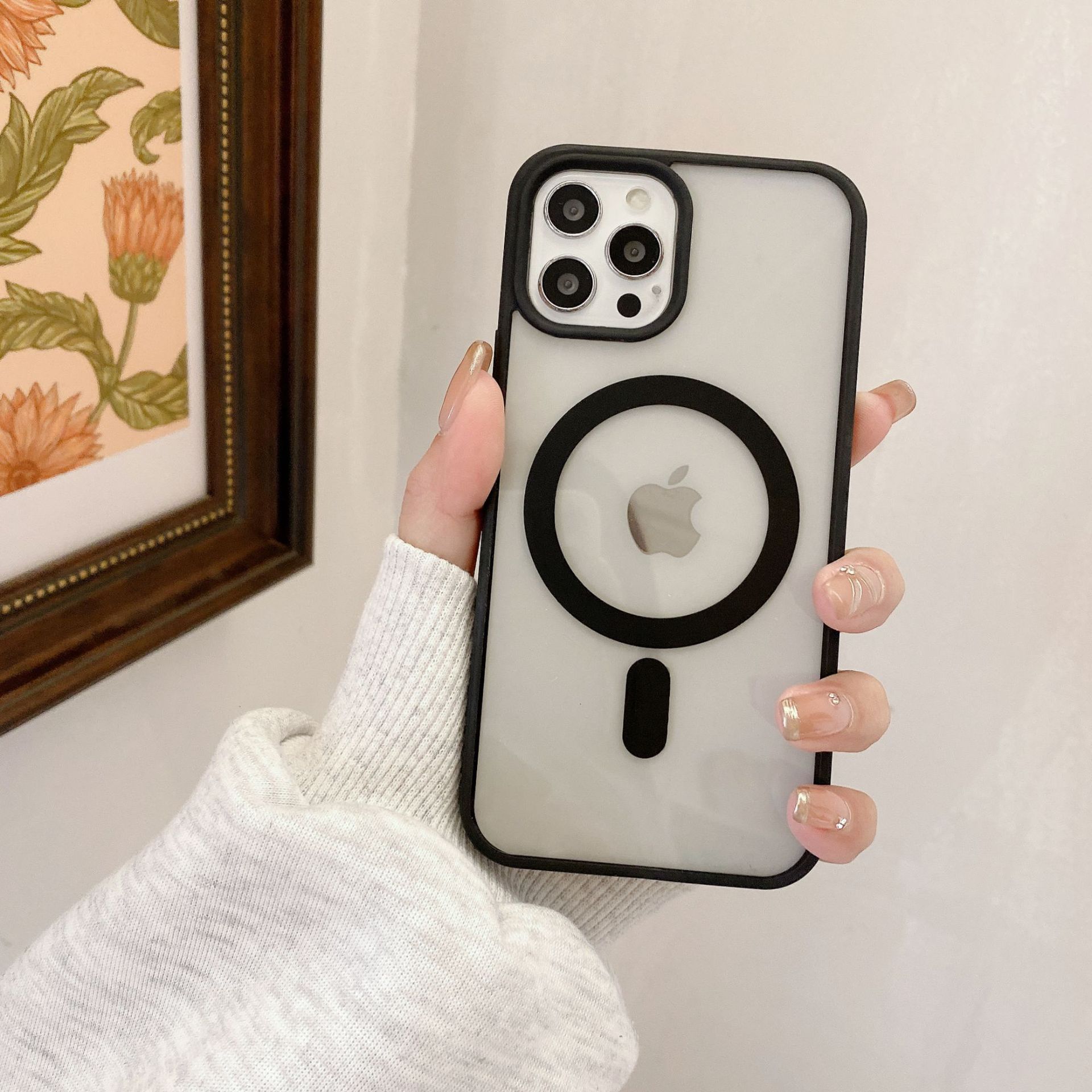 

Macaron Transparent Magnetic Suction for Apple 16 PROMAX Phone Case for IPhone 15 Silicone 14 Acrylic Anti-fall For iPhone 17PROMAX