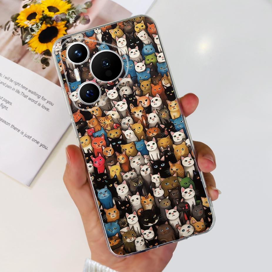 Für Huawei Pura 70 Hülle Niedliche Cartoon Bemalte Abdeckung Klare Silikon Handyhülle Für Huawei Pura 70 Pro Plus Pura70 Pro + Weiche Hülle