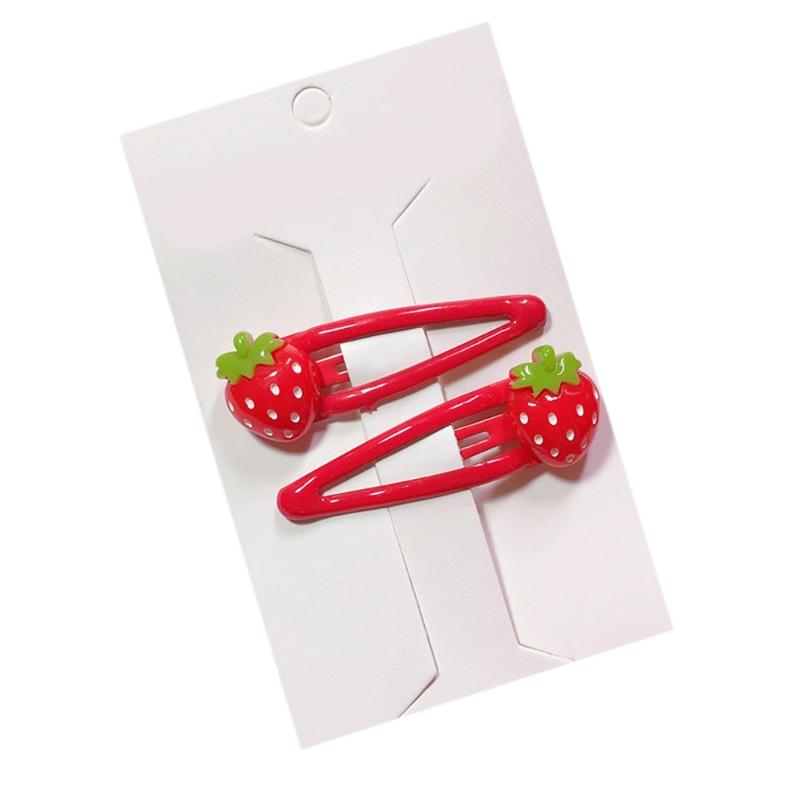3D Strawberry Hair Clips Non-Slip Cartoon Fruit Clip Fruit Resin Side Clips Sweet Barrette Accessories Ponytail Holder