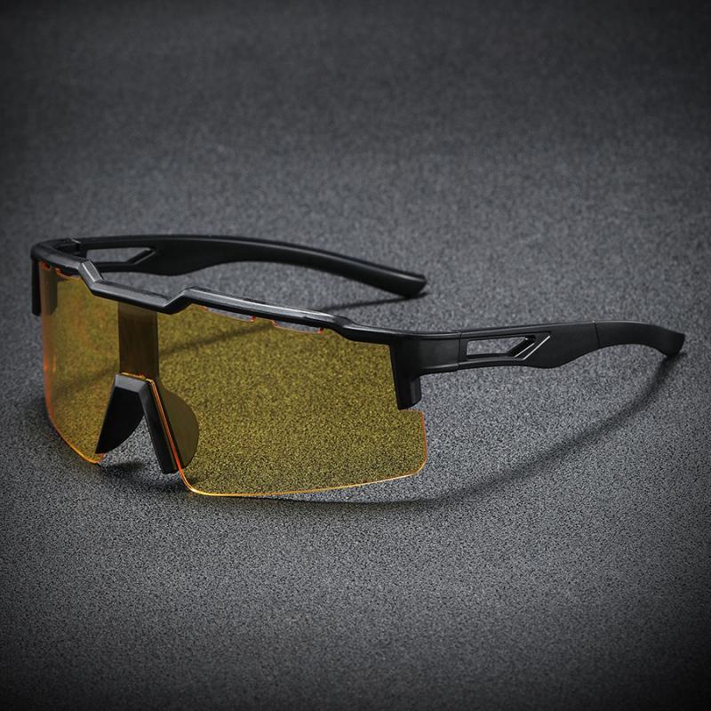 

Outdoor cycling sports goggles new fashionable colorful coated half frame sunglasses mountaineering running sunglasses black жёлтый