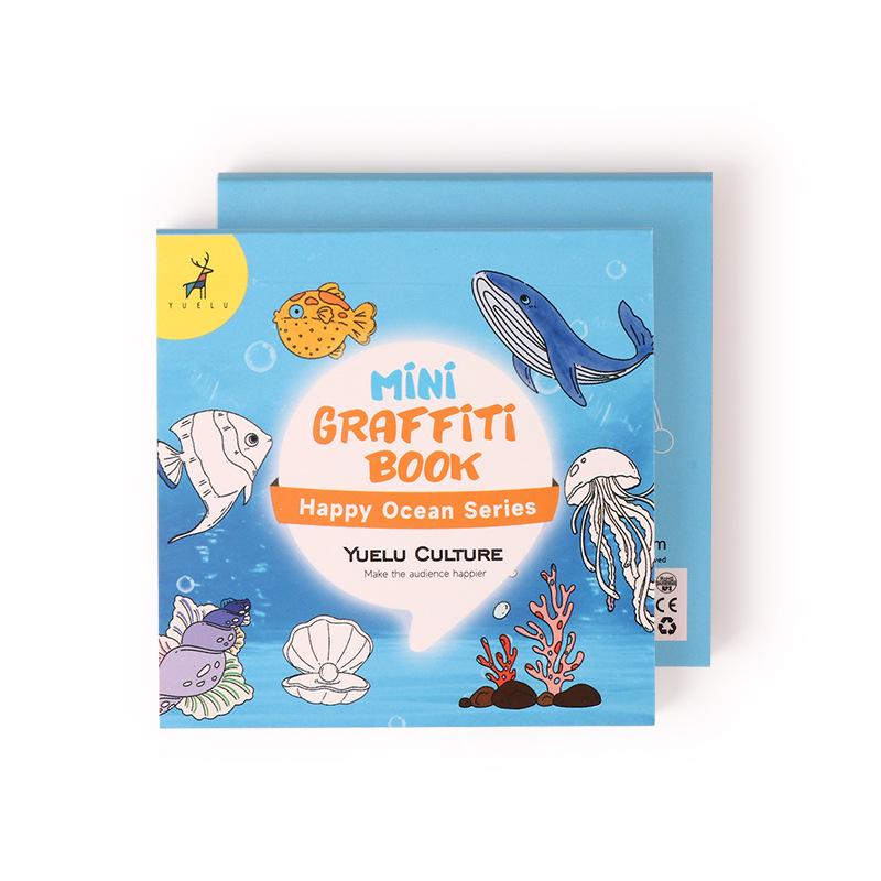 Mini Cartoon Doodle & Coloring Book for Kids - 50 Sheets