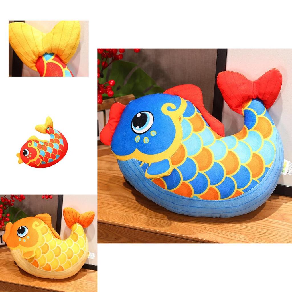 Adorable Large Red Koi Fish Plush Toy Soft Comforting Cuddly Decorative Pillow Gift