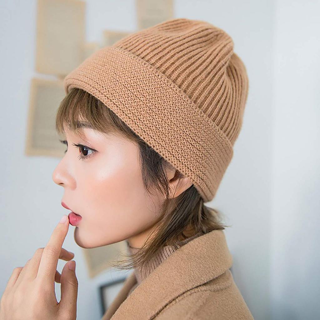 WHITE FANG Knit Watch Cap Hat Ribbed Cold Protection Stylish Cool CA447 Autumn/Winter Men's Women's (05 Blue)