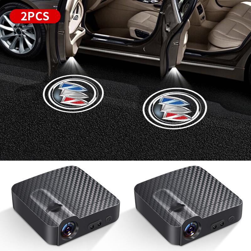 1/2Pcs New Car Door Light LED Welcome Lamp DIY Logo Accessories For Buick Encore enclave royaum Park Avenue Envista GL8 GL6