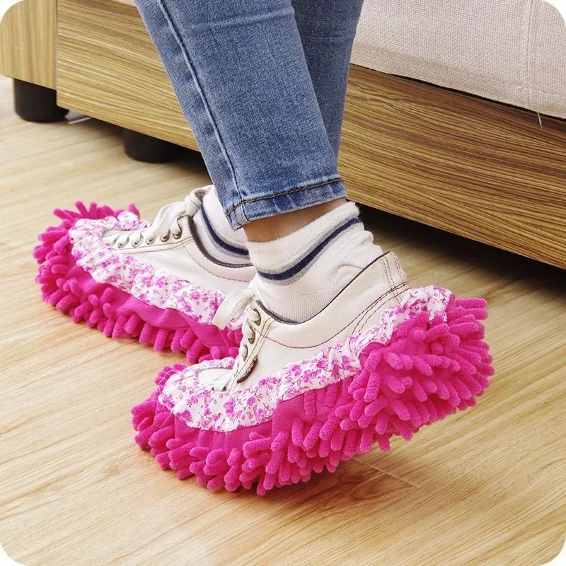 Floor Dust Cleaning Slippers Shoes Cleaning Cloth Lazy Mopping Shoes Home Floor Cleaning Microfiber Cloth Cleaning Shoes