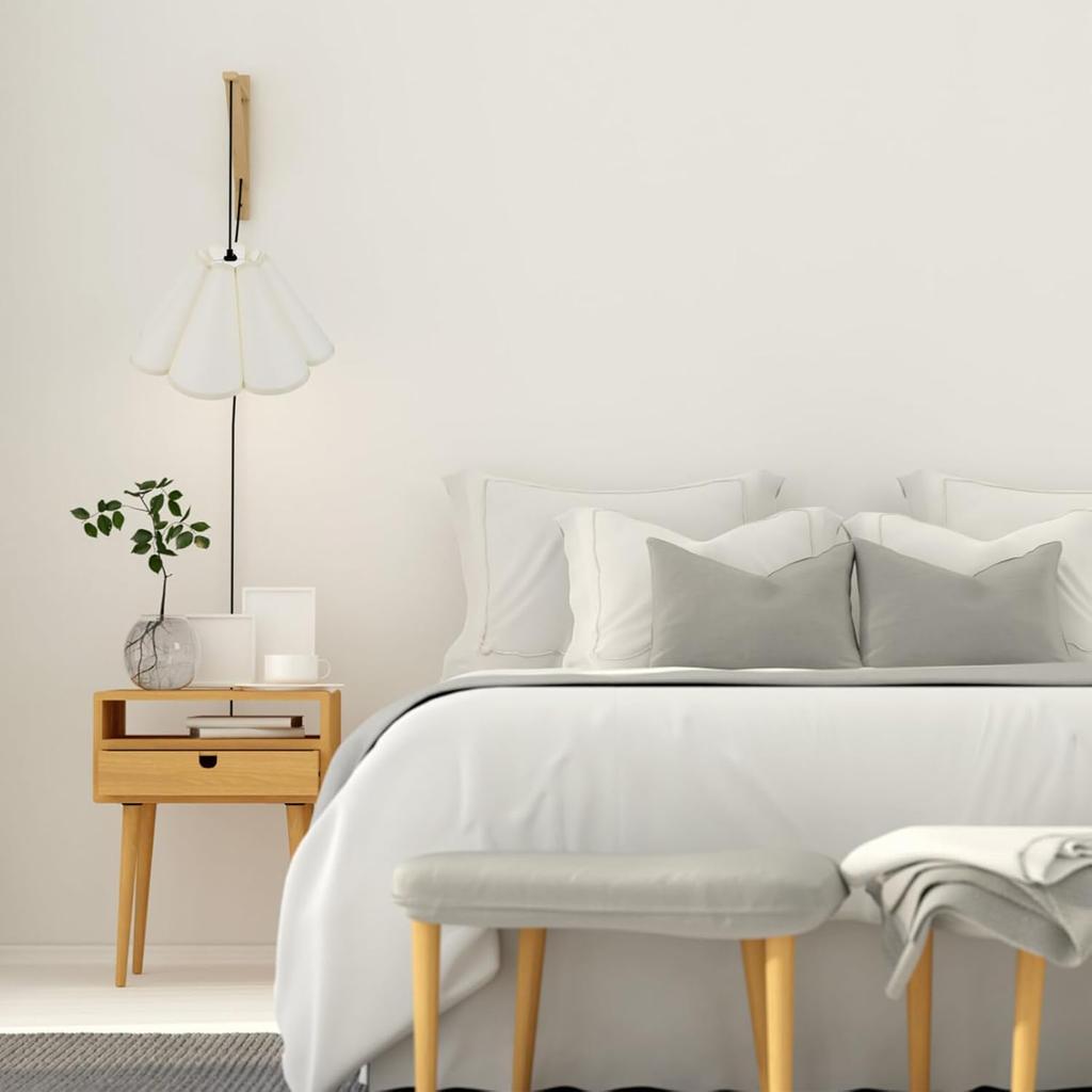 Korean Style Lampshade, Petal Cloth Table Lamp Shade Light E27 Chandelier Replacement Lamp Shades for Home Hotel Bedside Light Pendant A