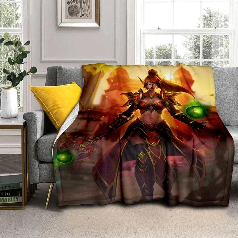 3D World Warcraft Super Burning Beauty Printed Blanket Creativity Super Soft Flannel Is Suitable For Sofa Or Bed Yoga Blanket
