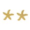Vintage Gold Color Starfish Shell Stud Earrings Summer Ocean Fashion Jewelry for Women Party Accessory Gift