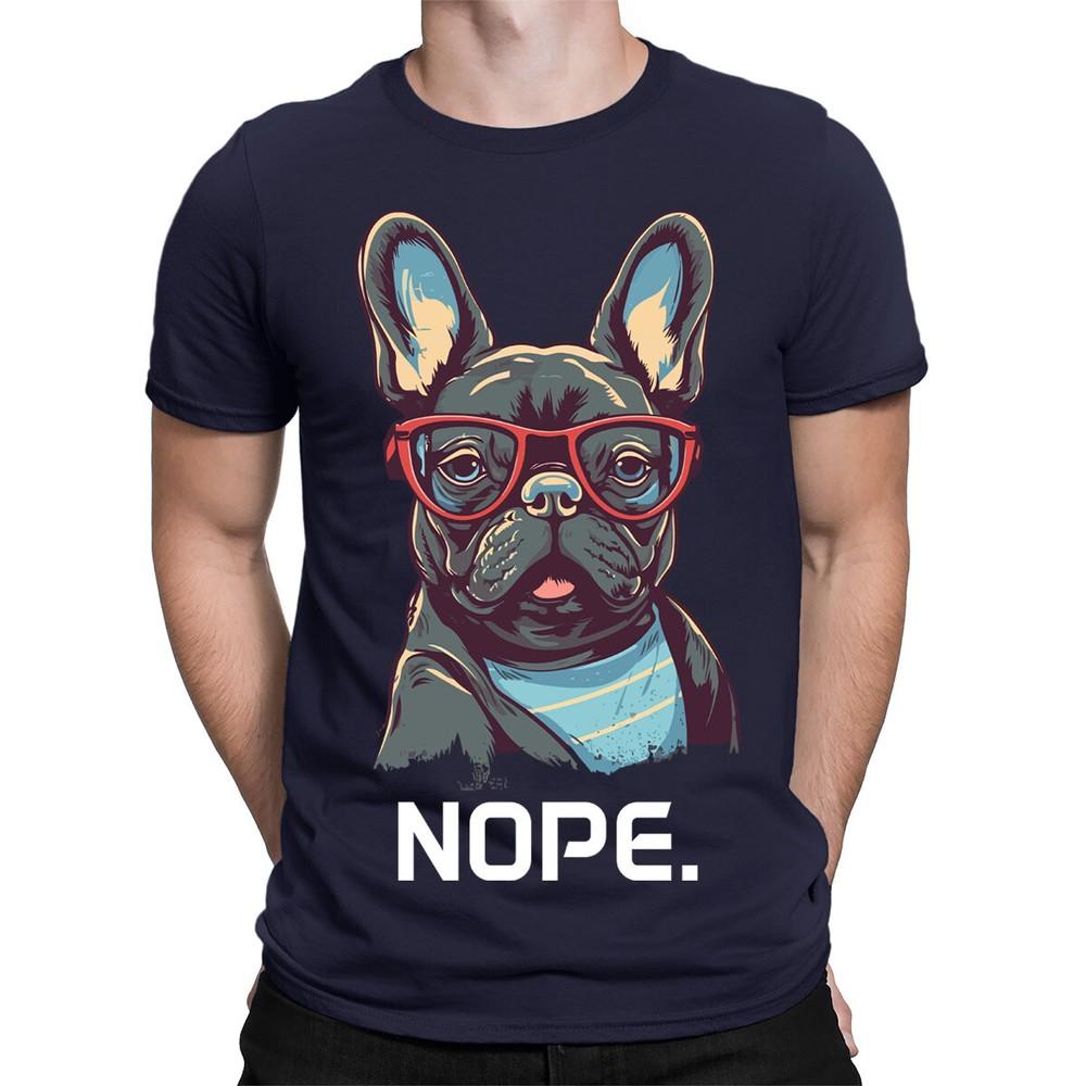 Nope With French Bulldog Frenchie Dog Funny Mens Womens TShirts Tee Top TA06 2XL