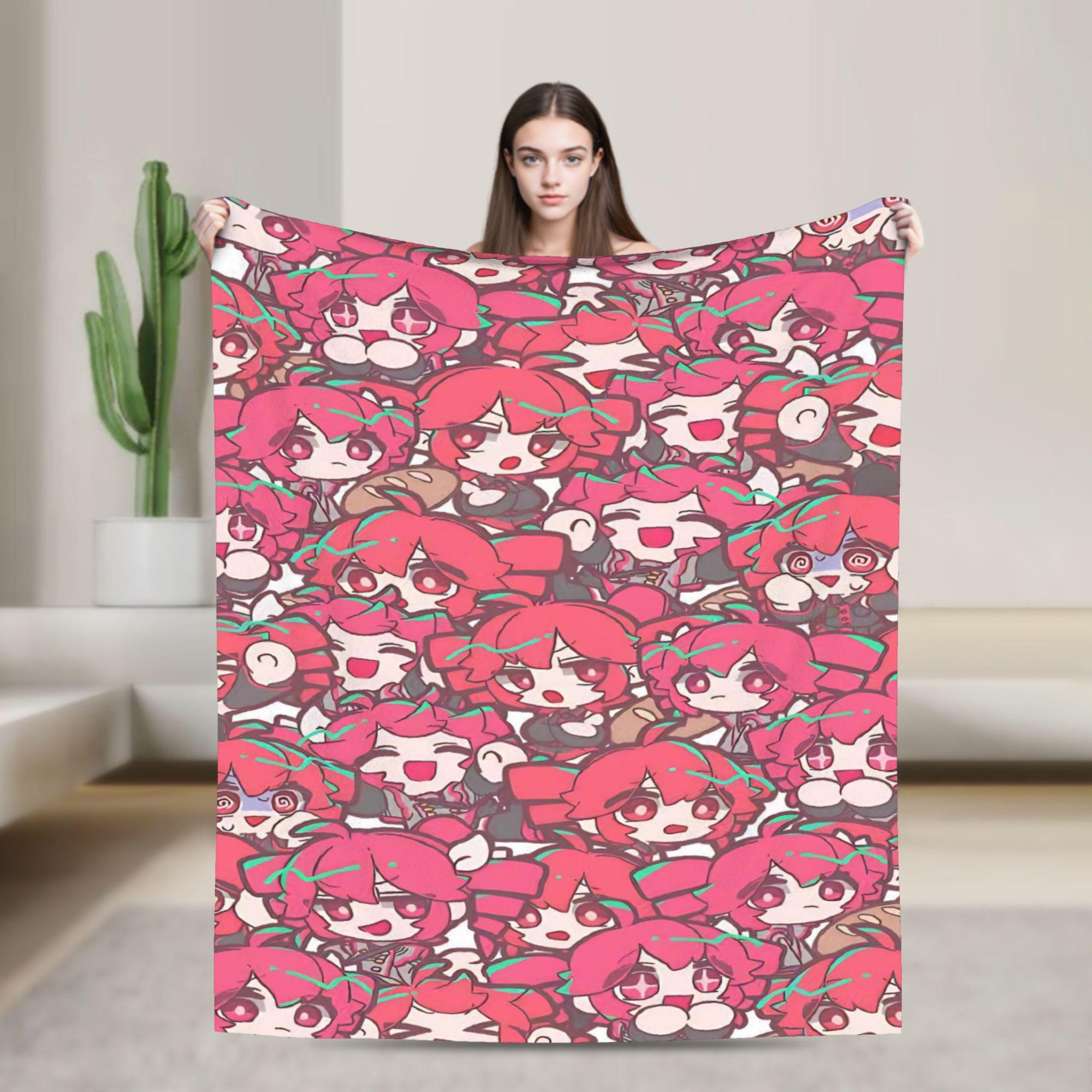 Kasane Teto Blankets Kawaii Girl Flannel Funny Soft Throw Blanket for Coverlet Textile Decor 200x150cm 80x60in