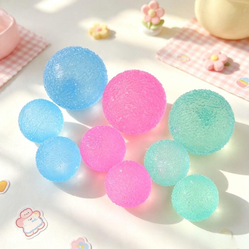 Transparent Crunchy Slushie Squeeze Ball Blue Grass Ball Squeeze Toy Crispy Handmade Ball Office