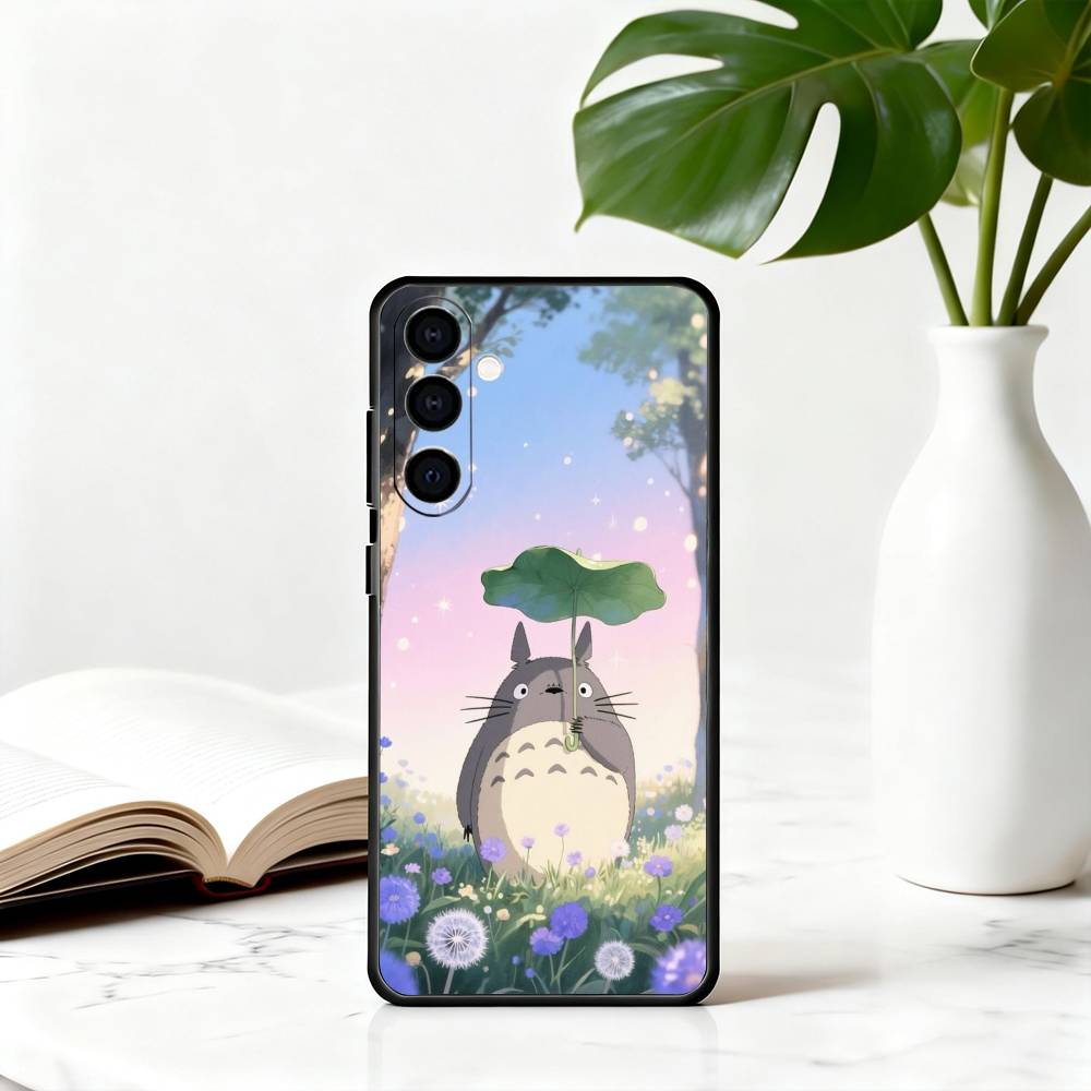 Cute Fat Cat T-Totoro-ct Phone Case For Samsung Galaxy A73,A72,A71,A70,A53,A52,A51,Others Soft Black Cover