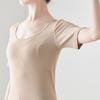 Belle Maison Inner with Sand Size M Women's Sweat-Absorbing Shirt, Cotton, Extra-Large Sweat-Absorbing Pads, Three-Quarter Sleeves, Deodorizing,