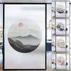 Retro Landscape Stained Glass Window Film Frosted Opaque Privacy Glass Film Chinese Ink Home Decor Cling Window Stickers
