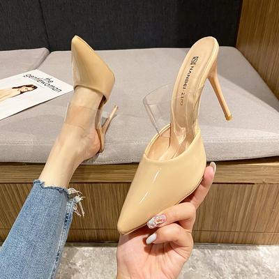 Fashion New Pointed Toe High Heels Slippers Women Summer Shoes Woman Fashion Comfort Metal Decoration Shallow Party Female Shoes