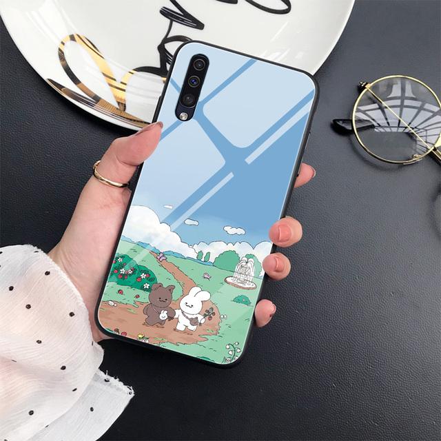 Cute Corgi Dog Case For Samsung Galaxy A71 A72 A70 A73 A53 A13 5g A03 A22 A21s A03 Core A42 A52 Animal Tempered Glass Cover