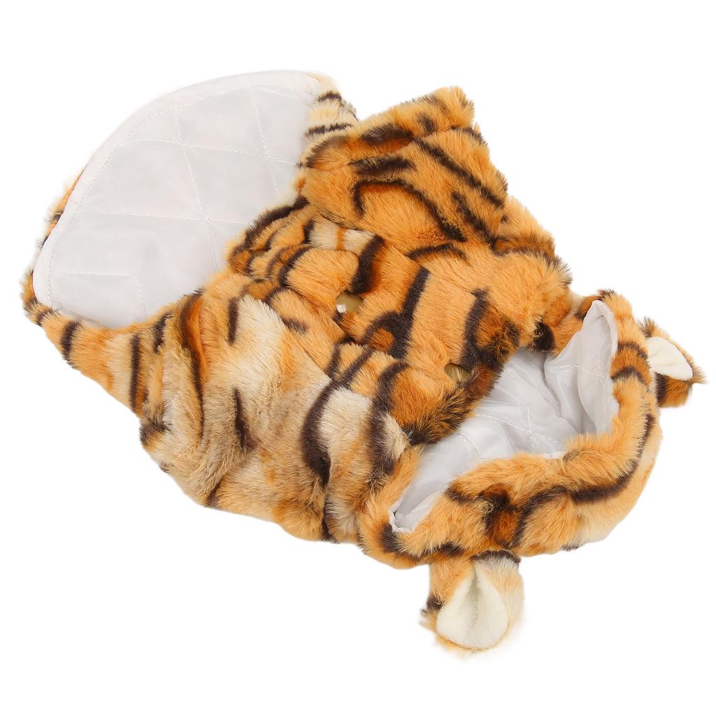 Halloween Dog Hoodie Tiger Grain Soft Comfortable Polyester Autumn Winter Warm Pet Clothes for