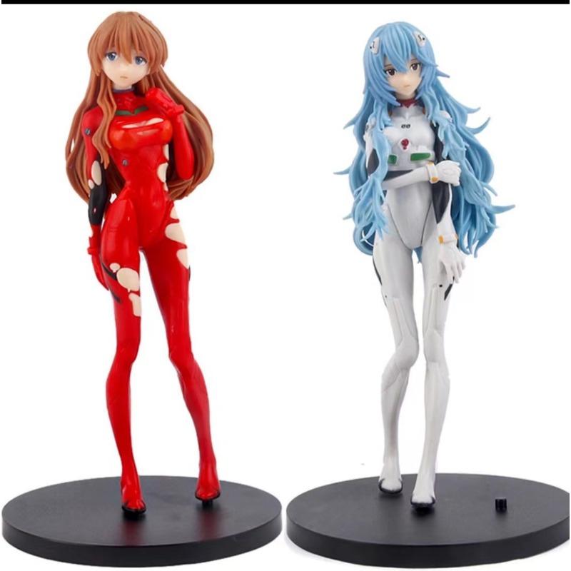 Evangelion Movie Figure Kit: Red Dress Rei Ayanami & Asuka Langley Standing Miniature - Animation Girl Collector-Worthy POLYVINYL CHLORIDE Statue
