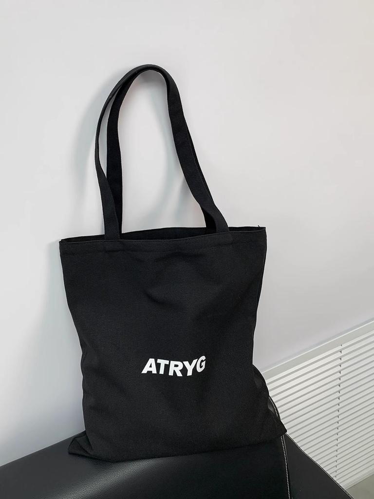 Summer Canvas Tote: Zippered Shoulder Bag for Shopping, Snacks, Laptop & School