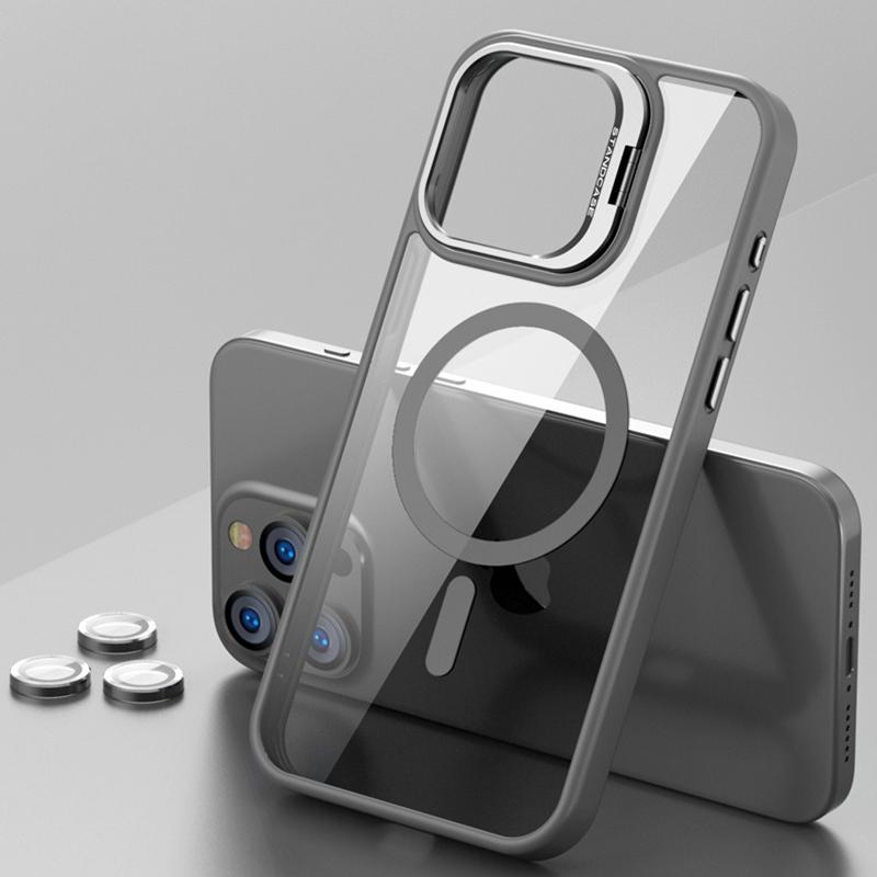 Moderne magnetische Standhülle für iPhone 16 15 14 Plus 13 12 11 Pro Max Hülle für Magsafe Kabelloses Laden Mit Objektivschutz Abdeckung