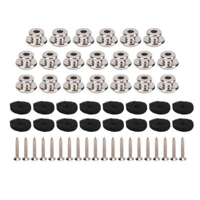 20Pcs Guitar Strap Button End Peg Metal Instrument Accessory Set Kit for Bass Ukulele