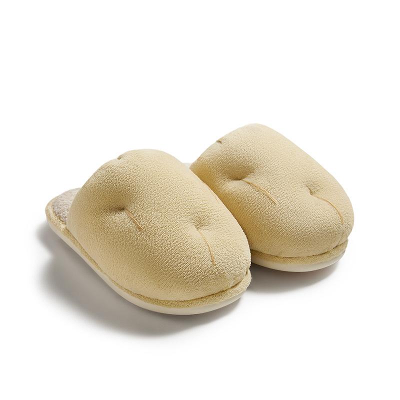 Simple small potatoes thickened non-slip warm couple cotton slippers home cartoon winter slippers comfortable slippers