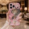 Sleep Tabby Cat Floral Pillow Wavy Edge Phone Case For iPhone 16 15 14 Pro Max 13 12 11 Mini XR XS SE 2020 7 8 Air Cover