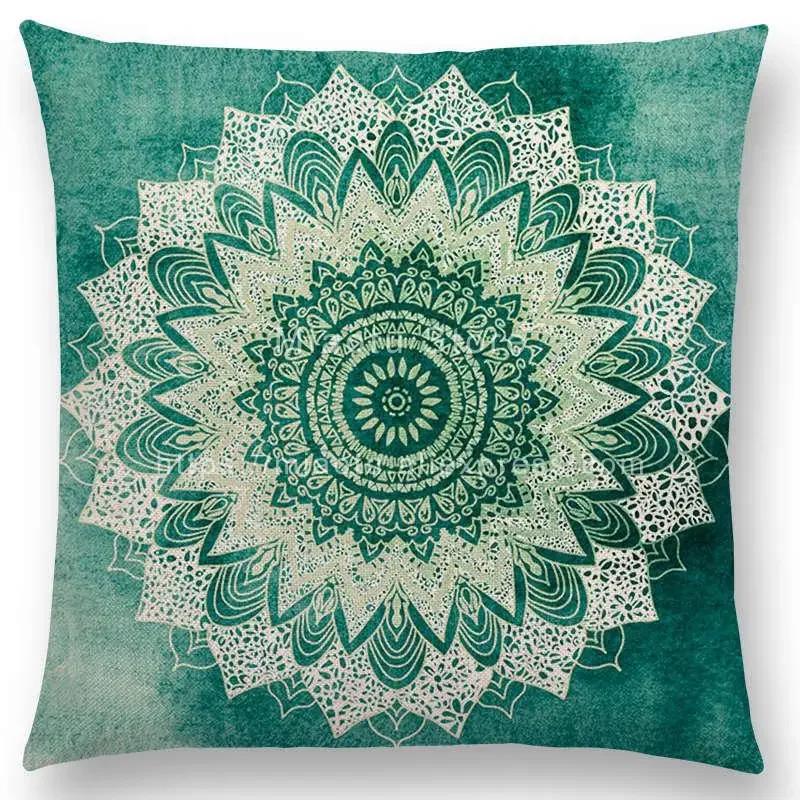 Neuer verträumter Regenbogen Boho Wüstenblume Wunderschöne Goldene Mandalas Savanne Fantasie Gelassenheit Drucke Kissenbezug Sofakissenbezug