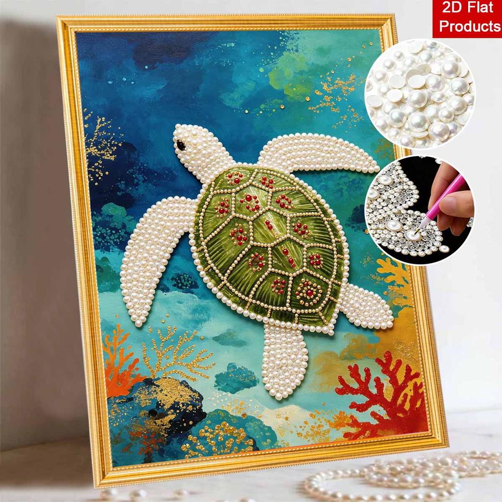 Shiny Pearl Sea Turtle DIY Painting Creative Bead Art Craft Household Wall Decoration Nice Present For Art Hobbyists Home Decor Wall Art Items