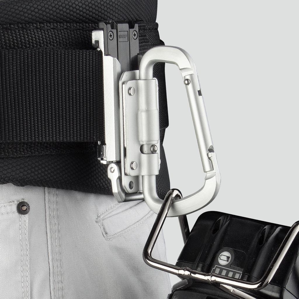 Tajima Safe System Aluminum Tool Holder with Slim Carabiner Folding Model Lightweight and Made of Thick Aluminum for Optimal Compatible with All Types