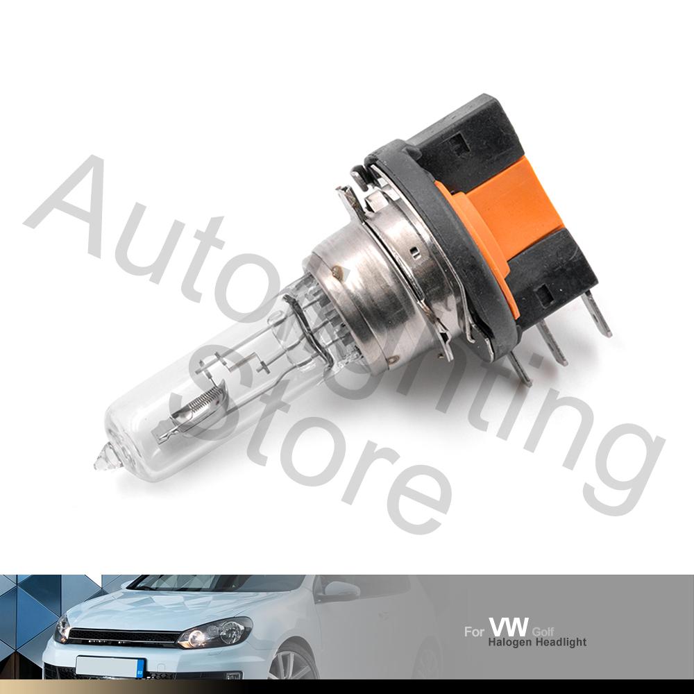 2x H15 Halogen Lamp For Volkswagen VW Golf/GTi 15/55W 12V Headlight High Beam Bulbs DRL Lamps 3200K Clear Glass Car Light Source