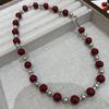 10Mm High Gloss Merad Mocha Brown Angora Red Mixed Color Necklace Clavicle Chain Bracelet