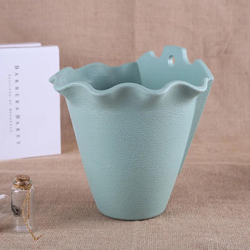 New Wall Hanging Planter Plastic Convenience Wall Mount Flowerpot Plants Container Basket Pot For Indoor Outdoor Garden Supplies