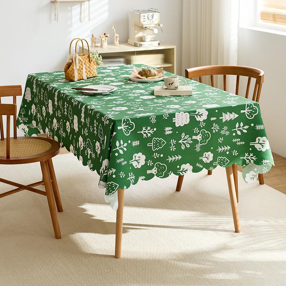 Tablecloth waterproof and oil-proof cartoon coffee cat cute student desk coffee table table mat dining table decorative cloth